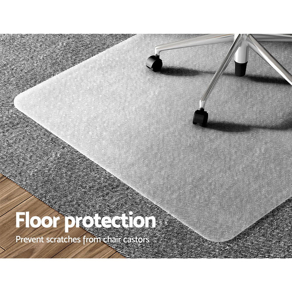 Artiss hard plastic floor and carpet protector with an office chair text reads Floor protection prevent scratches from chair castors.